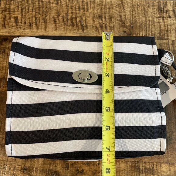 NWT Lillybit by Demdaco Diaper Clutch Bag Tote Purse Changing Pad Blue Striped - Picture 7 of 8